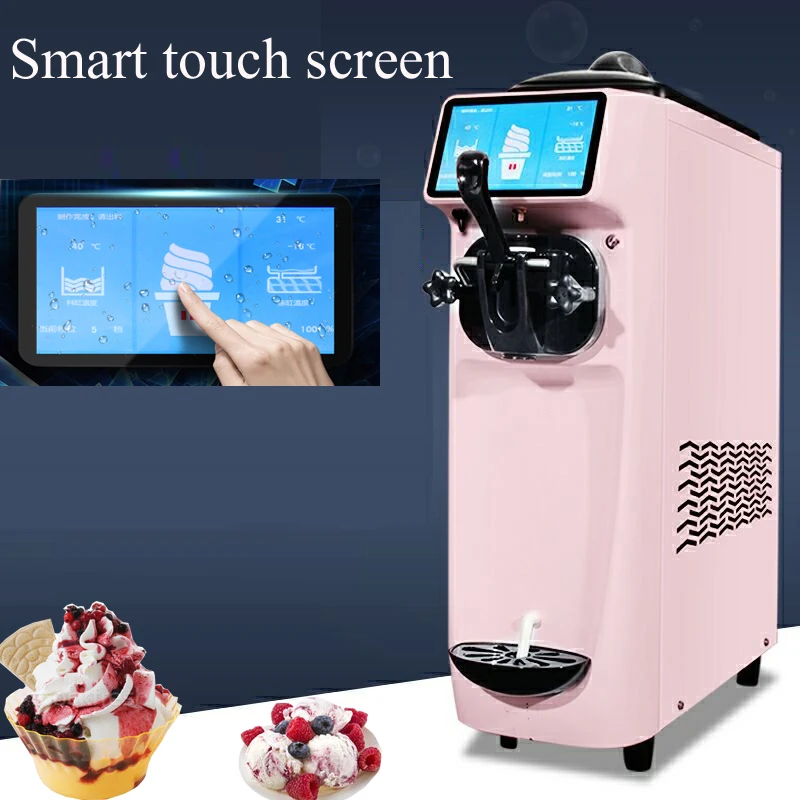 Commercial Soft Ice Cream Makers Small Desktop Ice Cream Machine Stainless Steel Ice Cream Sundae Machine Vending