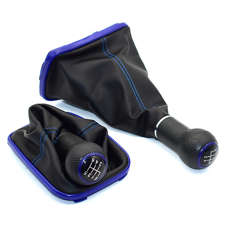 12mm 1999-2004 For Volkswagen VW Golf 4 IV MK4 GTI R32 Bora Jetta 5 Speed 6 Speed Blue Gear Shift Knob Shifter Gaitor Boo