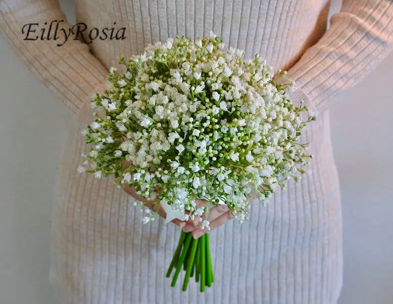 Ellyrosia bebê respiração buquê de dama de honra para dama de honra flores meninas artificial gypsophila noiva bouquet rústico casamento