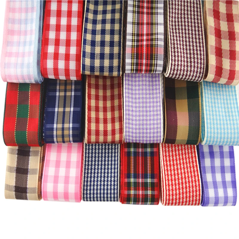 18112404 , 1 "25 MM 5 yardas celosía de rejilla cintas de grosgrain impresas embalaje de regalo materiales hechos a mano DIY