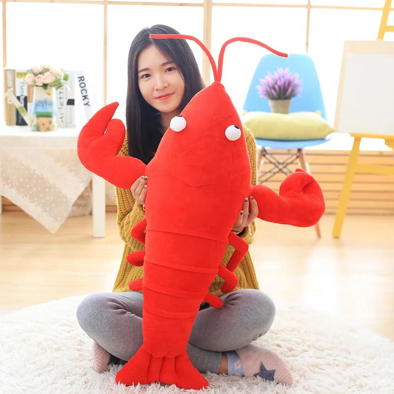 

1PC Simulation Lobster Plush Toy Doll Stuffed Sea Animal lobster pillow Soft Toys 30/55/80cm
