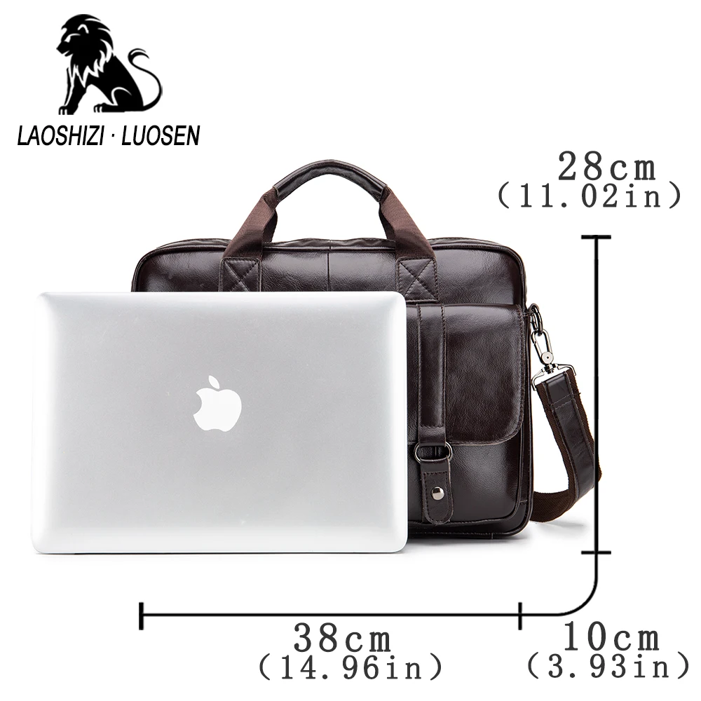 Business Messenger Bag Genuine Leather Men Shoulder Bag Vintage Male Casual Totes Handbag Cowhide Crossbody Bag Men