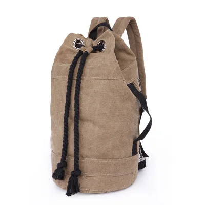 Imagem -02 - Scione-unisex Canvas Drawstring Mochila Casual Rucksack Tamanhos Diferentes Balde Viagens Bagagem Homens Laptop