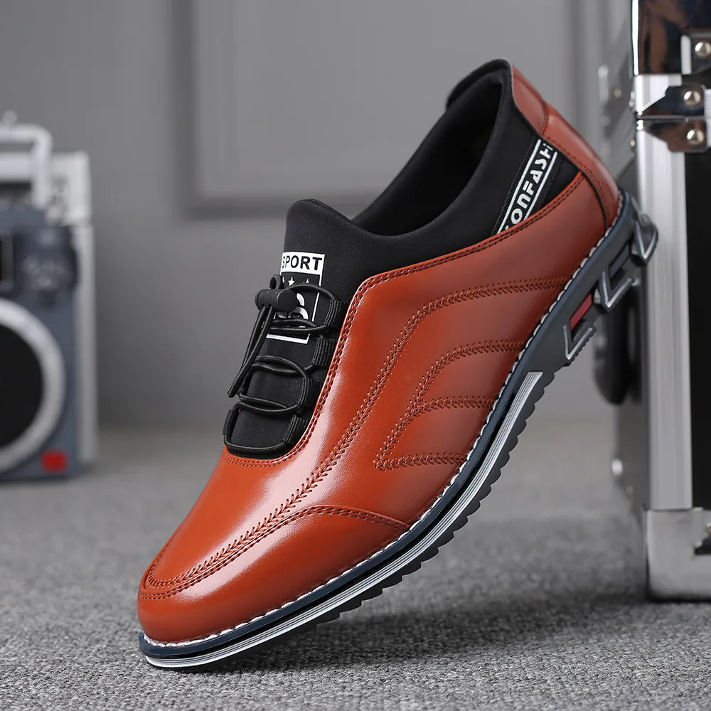 

New Men Shoes Leather Cowhide Leather Shoes Men Comfortable Low-top British Casual Single Shoes Formal Leather Shoes