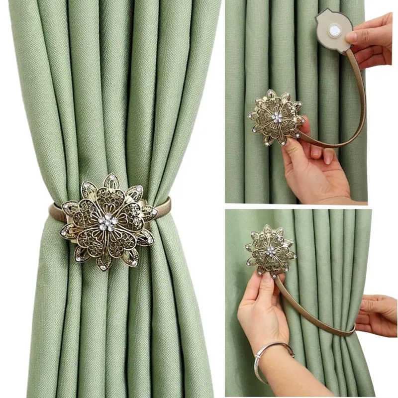 

Magnetic Curtain Buckle Creative European Decorative Window Screening Tieback Strap Magnet Wall Hook Curtains Holder Accessories