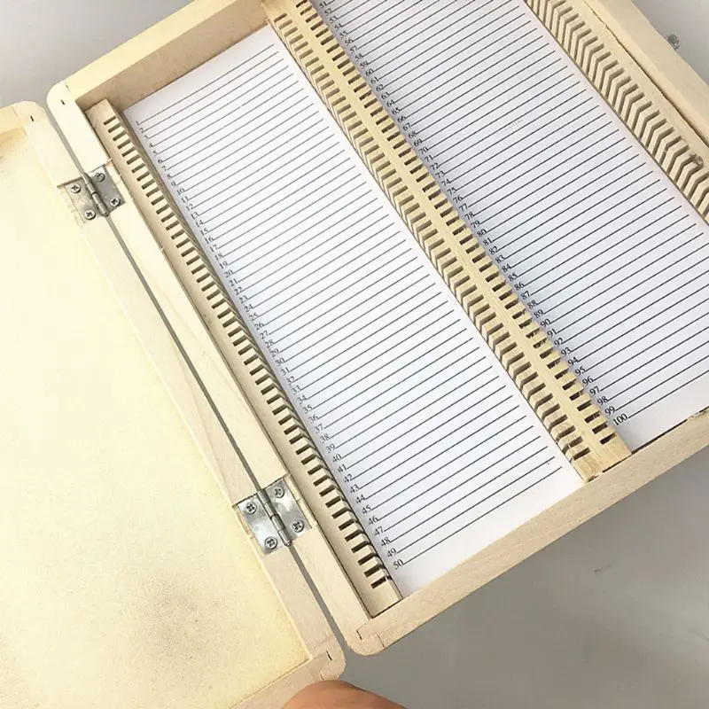 100-Places Digital Microscope Slides Storage Box Biological Wooden Piece Case with Numbered Slots Contents Sheet