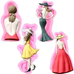 Beautiful Girl Silicone Mold DIY Party Fondant Cake Decorating Tools Candy Clay Chocolate Gumpaste Mould Kitchen Baking Moulds