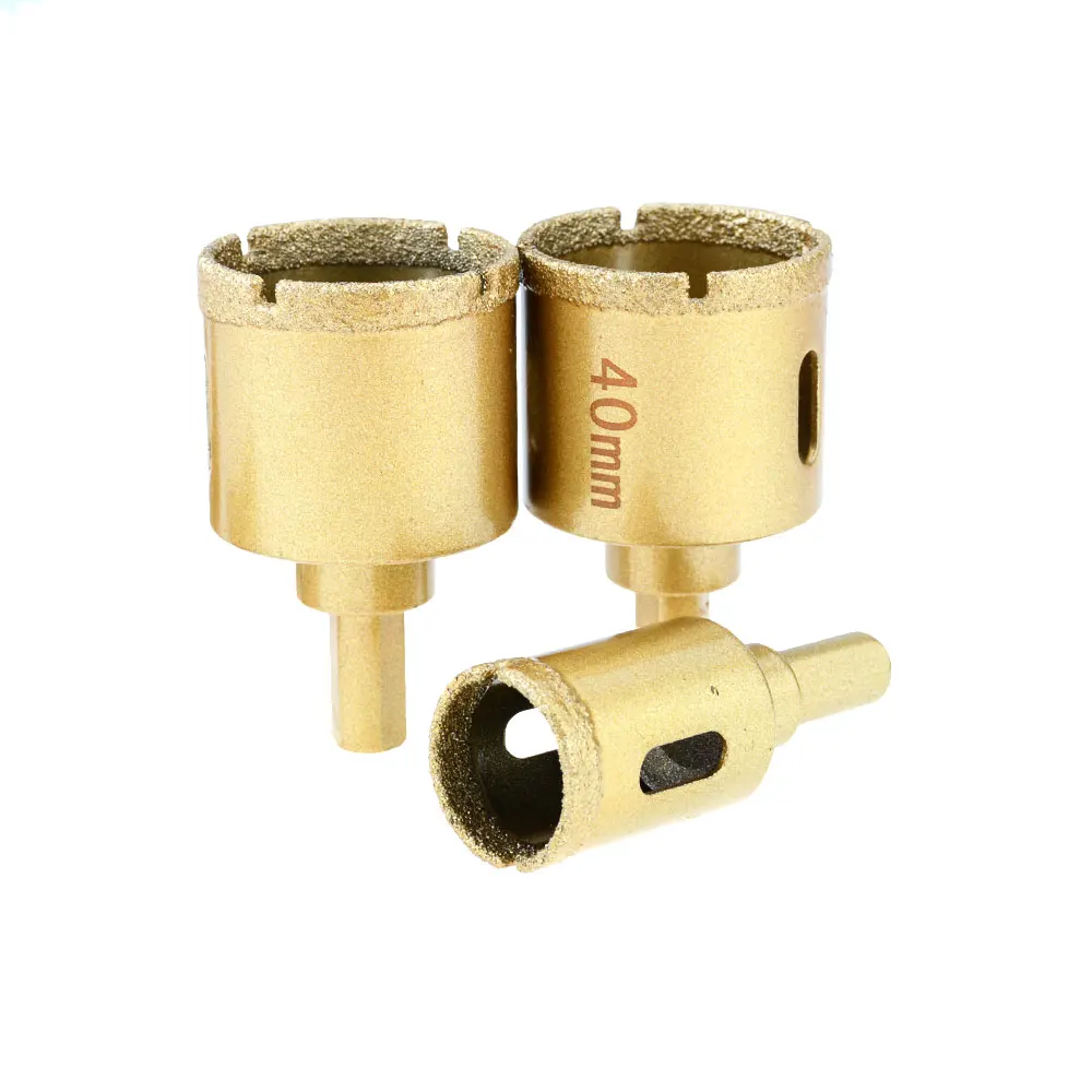 1 pz 6-65mm M10 filetto vuoto a secco brasato diamante punta di perforazione per foro per piastrelle in ceramica sega punte da trapano in marmo granito