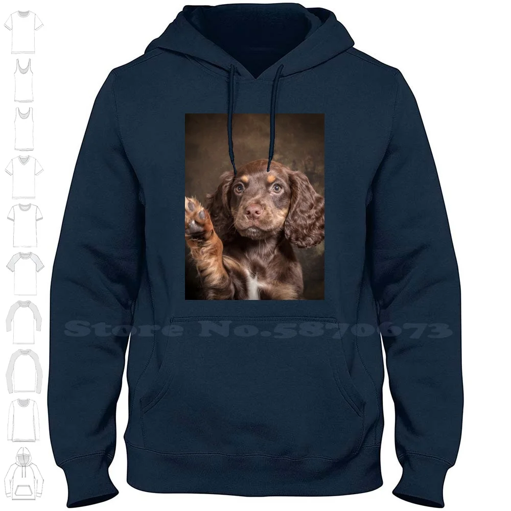 Sudadera con capucha de Charlie Wave, 100% algodón, camiseta de Cocker Spaniel, cachorro, perro de trabajo, marrón Chocolate