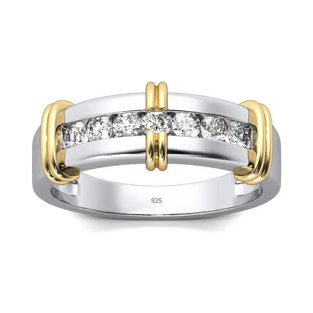RedWood Moissanit-Diamantring für Damen, 2,3 mm, runder Schliff, Hochzeitsband, trendiger massiver 925er Silber Damenschmuck als Verlobungsgeschenk – Detail 3