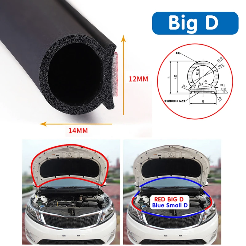 Seal Rubber Door Seal Strip Big D Type Car Door Seal Strip Universal Noise Insulation Epdm Car Rubber Waterproof Seals For Auto