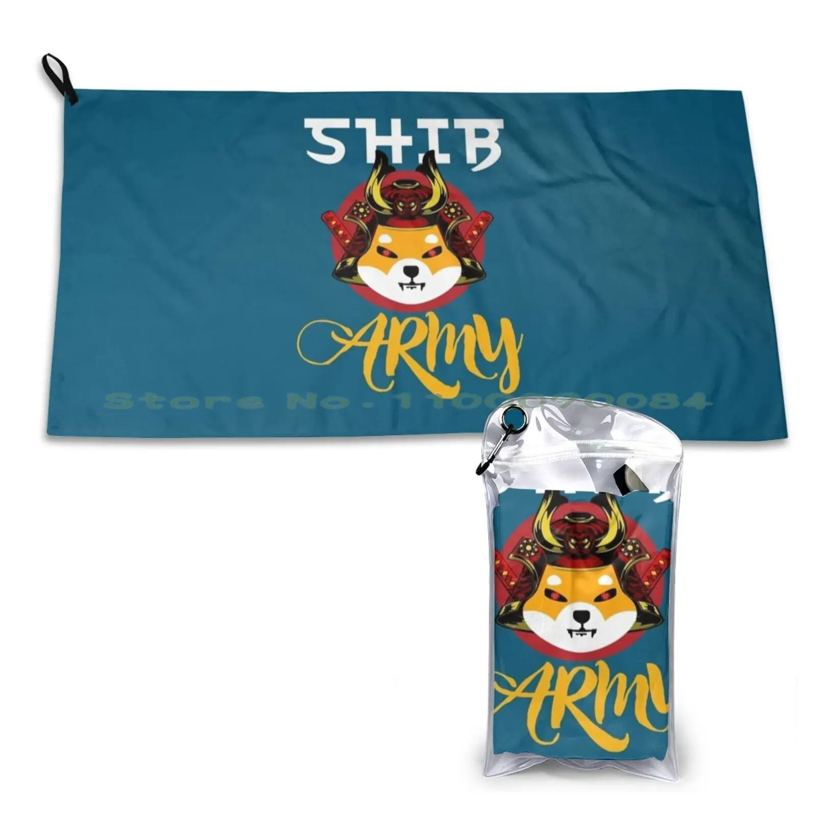 Shiba Army Funny Shiba Inu Crypto Cryptocurrency Shiba Inu Coin Quick Dry Towel Gym Sports Bath Portable Buddhism Zen