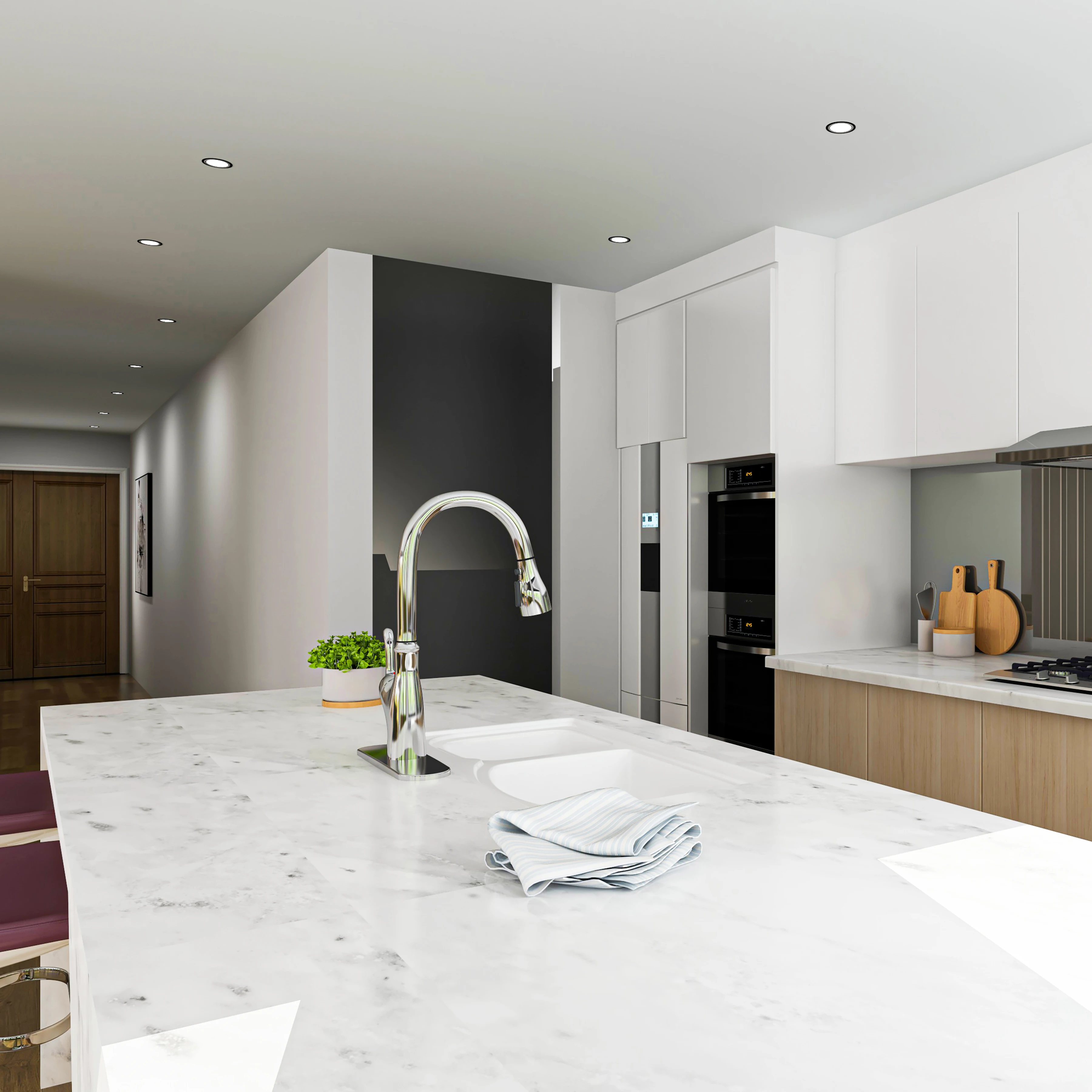 Kitchen Faucet Blacked Single Handle Pull Down Smart Sensor Kitchen Tap Single Hole Brushed Nickle Faucets Water Mixer Tap