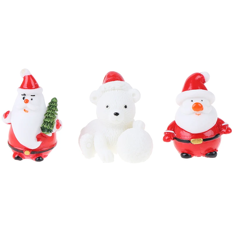 1PC Santa Claus Snowman DIY Miniature Figurine Xmas Garden Decor Micro Landscape