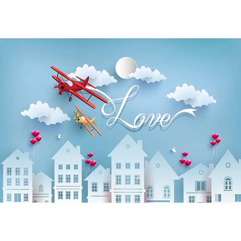 Mocsicka Pilot Romantic Valentine's Day Photo Background Love Holiday Photography Backdrops Party Decoration Banner Newborn Baby