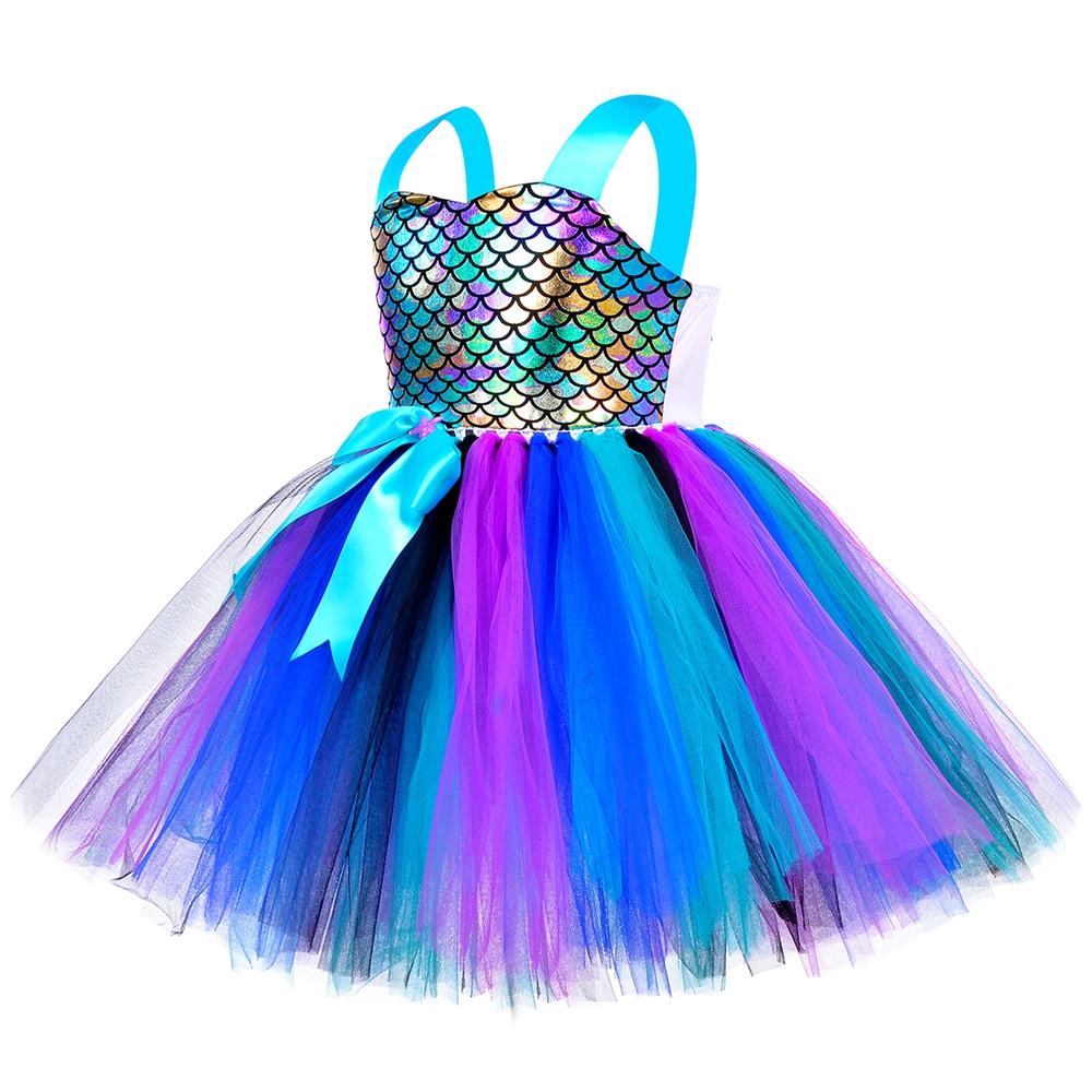 Little Mermaid Tutu Dress for Girls Princess Dresses for Mermaid Birthday Party Costumes Girl Kids Christmas New Year Clothes