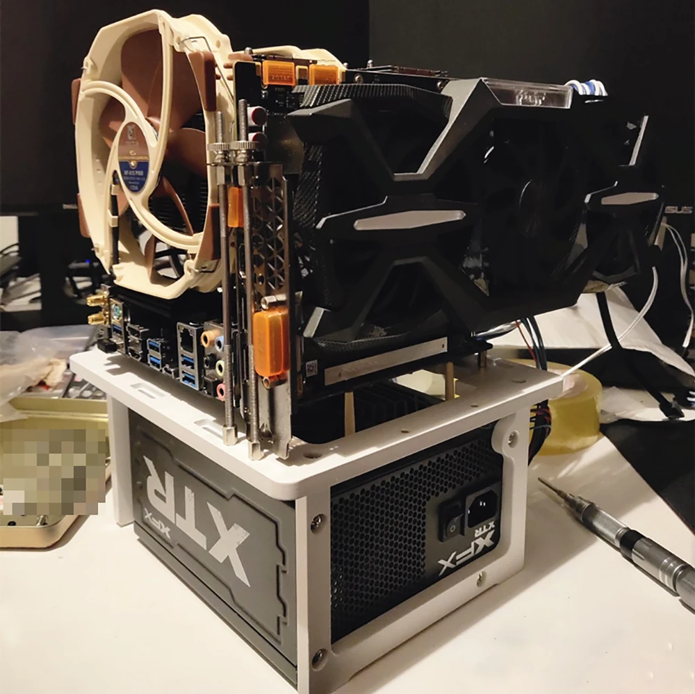 Banco de teste ao ar livre caso do computador mini itx matx atx quadro do computador usb 3.0 ventilador de refrigeração de água diy mod overclocking