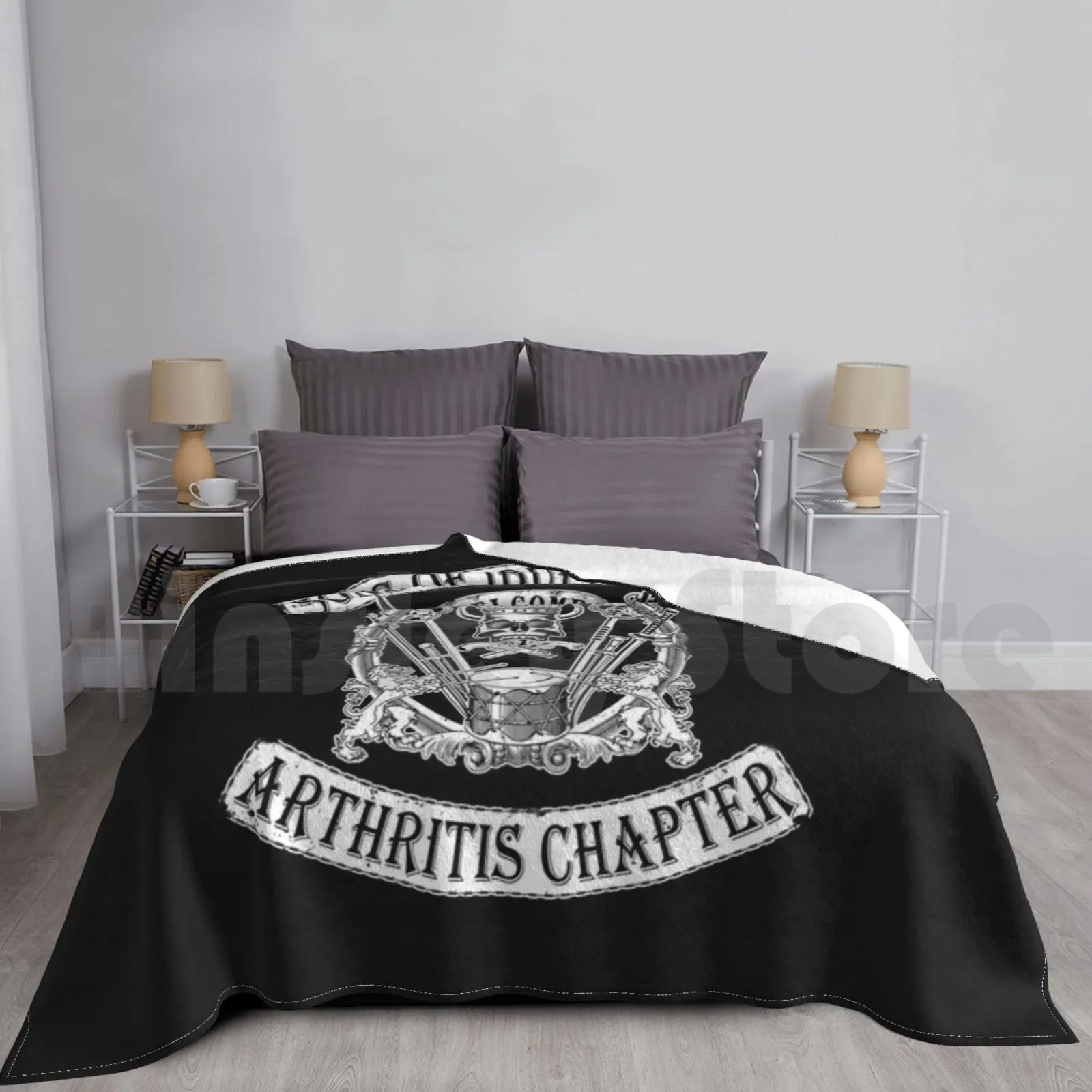 Sons Of Ibuprofen-Funny Old Biker Design Blanket Fashion Custom Sons Of Ibuprofen Funny Old Biker Ageing