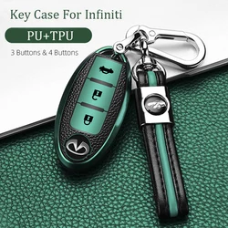 Car Key Case Cover For Infiniti FX35 QX60 G35 G37 EX FX Q60 QX50 QX70 Smart Remote Keychain Key Chain FOB TPU PU Bag