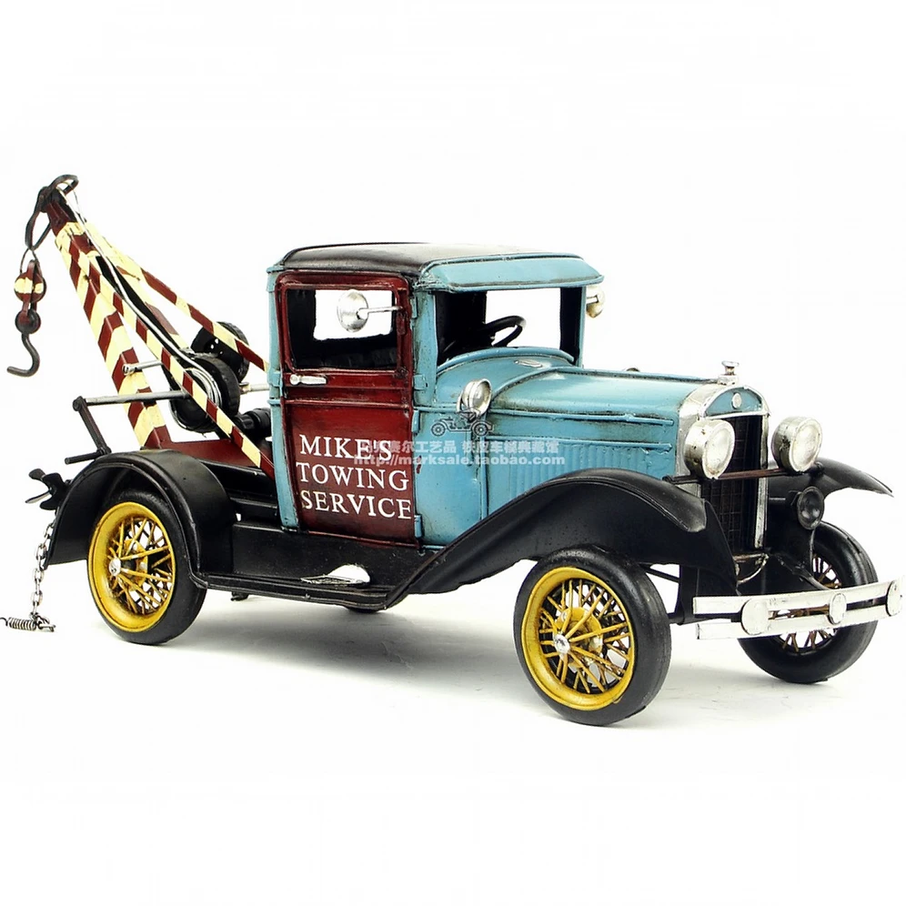 Tinplate Model Tin Model Of Creative Crafts Ornaments Retro Home Accessories Tow Truck Classic Cars Vintage