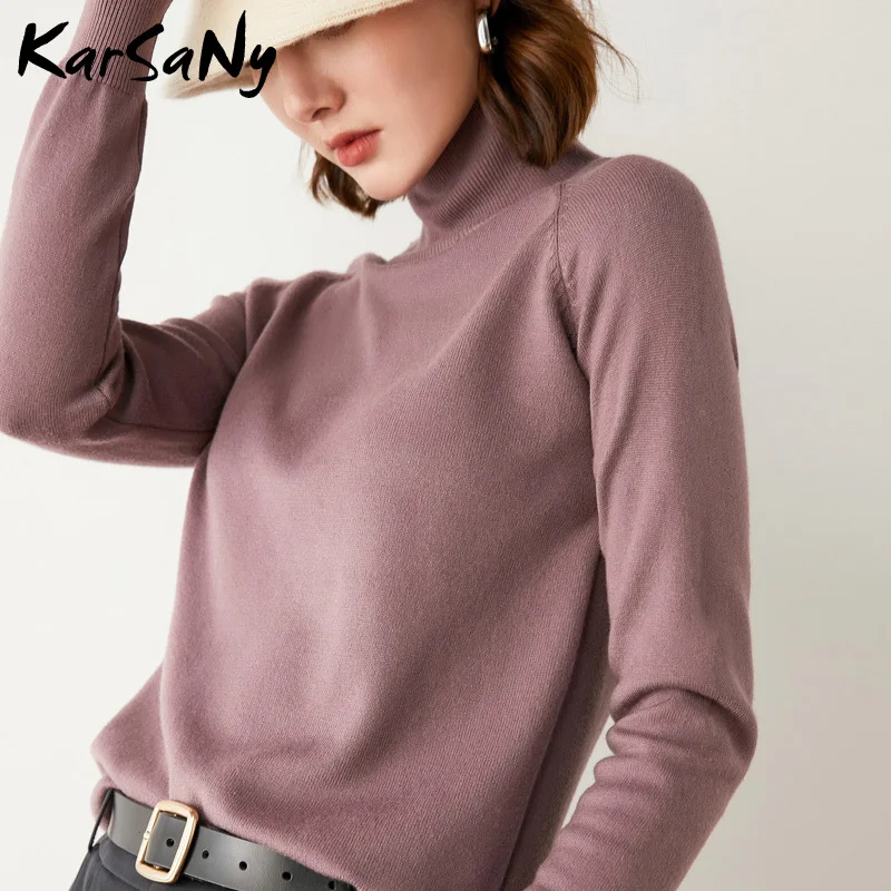 Women\'s Cashmere Pullover Green Turtleneck Autumn Warm Sweater Winter Women Pullovers Turtleneck Sweaters With Collars Jumper