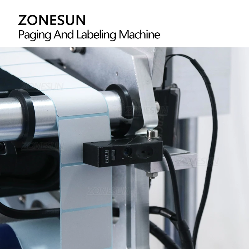 ZONESUN-máquina de etiquetado automático de escritorio, máquina de etiquetas adhesivas con bolsa de papel plana, separación de tarjetas y bolsas de plástico