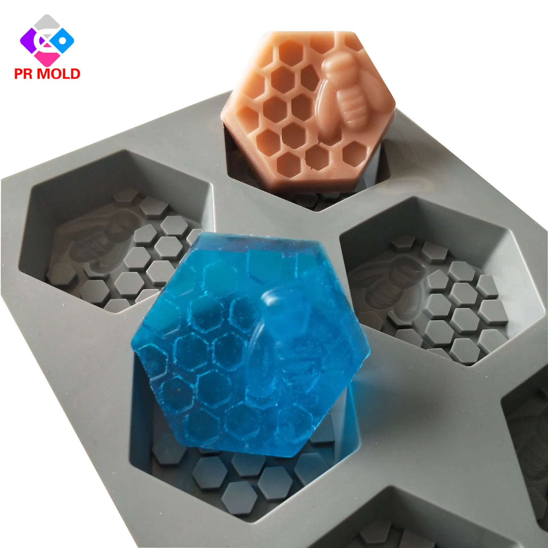 6 Cavities Honey Bee Hexagon Shape Soap Bar Silicone Mold Resin Mould DIY Aromatherarpy Household Decoration Craft Molds Tools