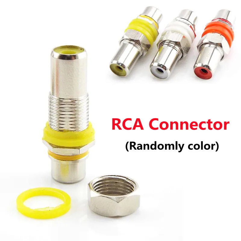 Nickel Plated Copper RCA Female to Female Connector Extend Adapter Dual Head AV Female Extension Plug Audio Video Connector 1pcs