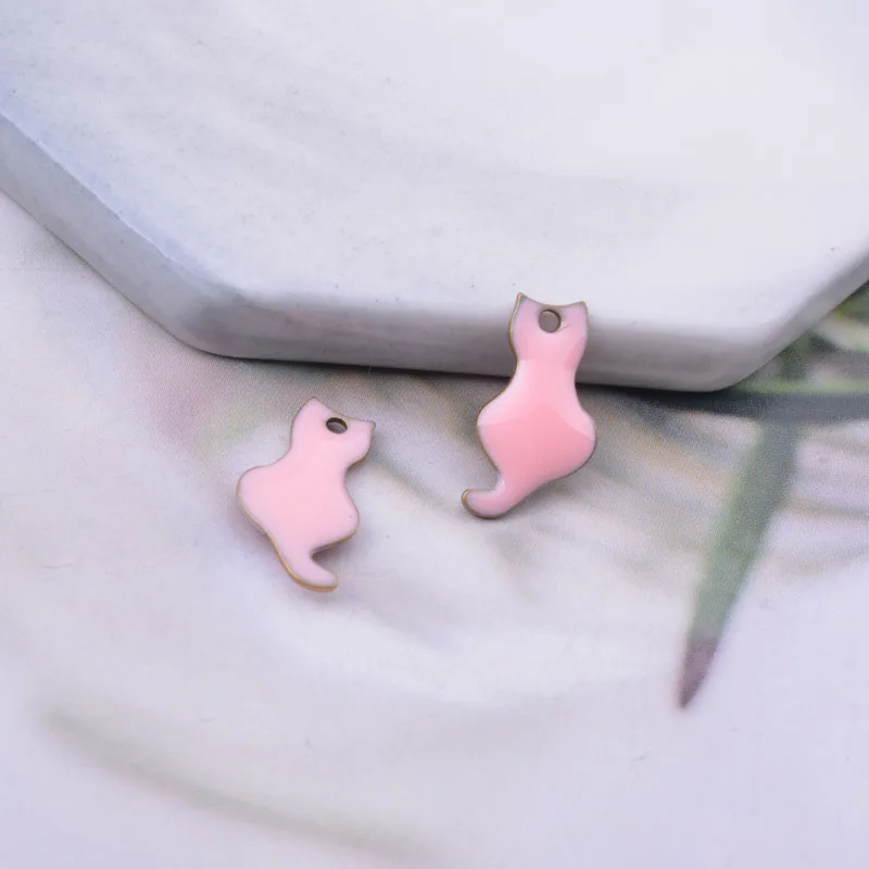 30 Stück 8*15mm Niedliche Beidseitig Emaillierte Katzenanhänger für Schmuckherstellung und Basteln DIY Mode Anhänger Armband Ohrring Charms – Detail 4