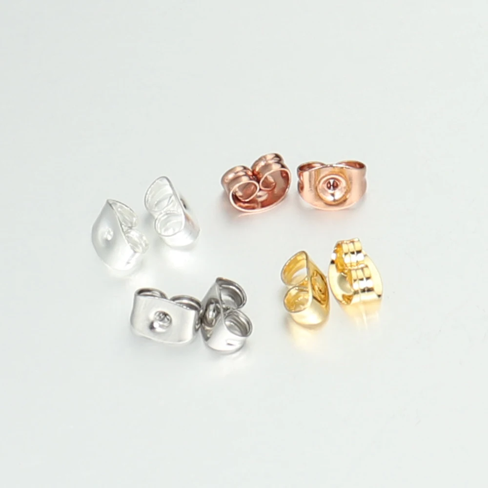 100 Stück Edelstahl Roségold Ohrring-Stopper DIY Ohrring-Zubehör für Handgefertigten Schmuck – Detail 3