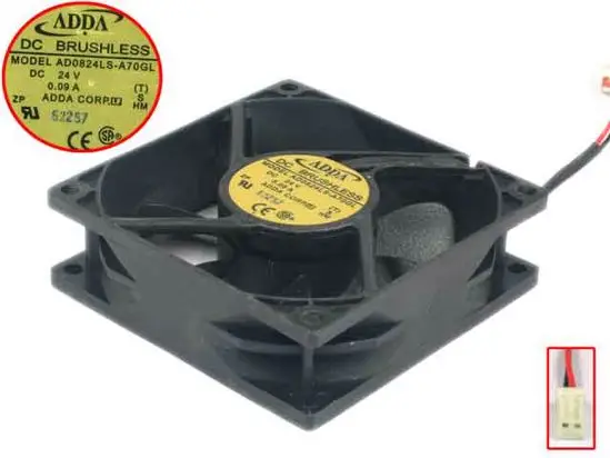 

ADDA AD0824LS-A70GL DC 24V 0.09A 80x80x25mm 2-wire Server Cooling Fan