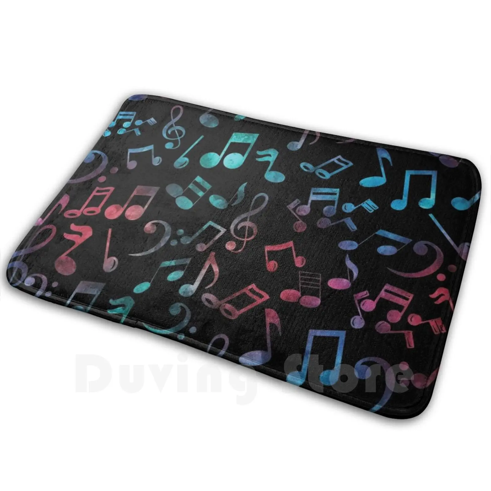 

Multi Color Music Notes Mat Rug Carpet Anti-Slip Floor Mats Bedroom Music Notes Watercolor Colorful Multi Color Musical Music
