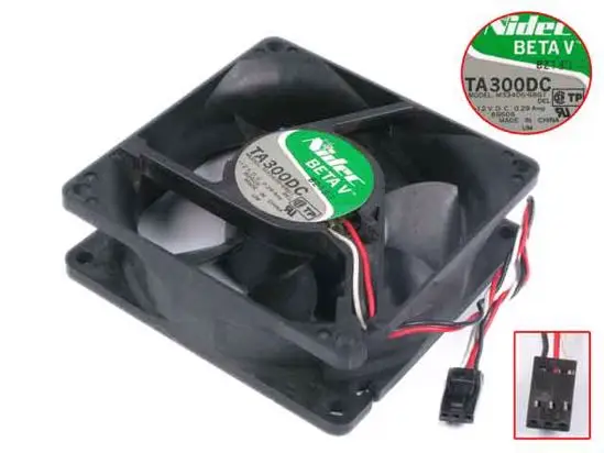 

Nidec M33406-68G1 DC 12V 0.29A 80x80x25mm 3-Wire Server Cooling Fan