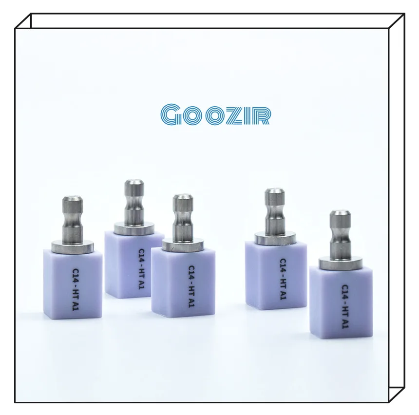 GOOZIR 5 Piece C14 HT Lithium Disilica CAD CAM Glass Ceramic Blocks For Dental Lab For Veneers