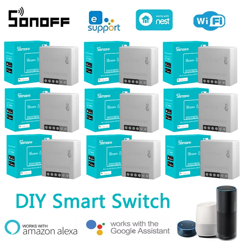 

SONOFF Mini R2 Wifi DIY Smart Switch Two Way Control Smart Home eWeLink APP Work with Alexa Alice Google Home Voice Control