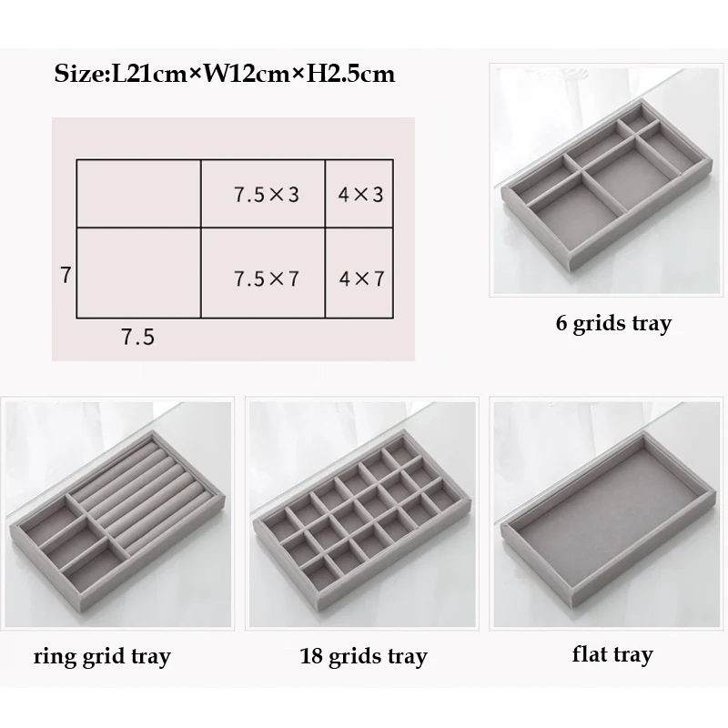 Wholesale Price Handmade  Jewelry Display  Jewellery Organizer Cosmetic Box Makeup Organizer Fully Wrapped High-grade Flannel