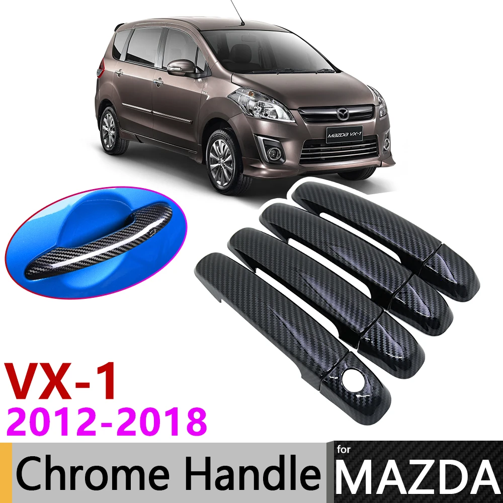 

Black Carbon Fiber Door Handle Cover for Mazda VX-1 2012~2018 2013 2014 2015 2016 2017 Car Accessories Stickers Trim Set Chrome