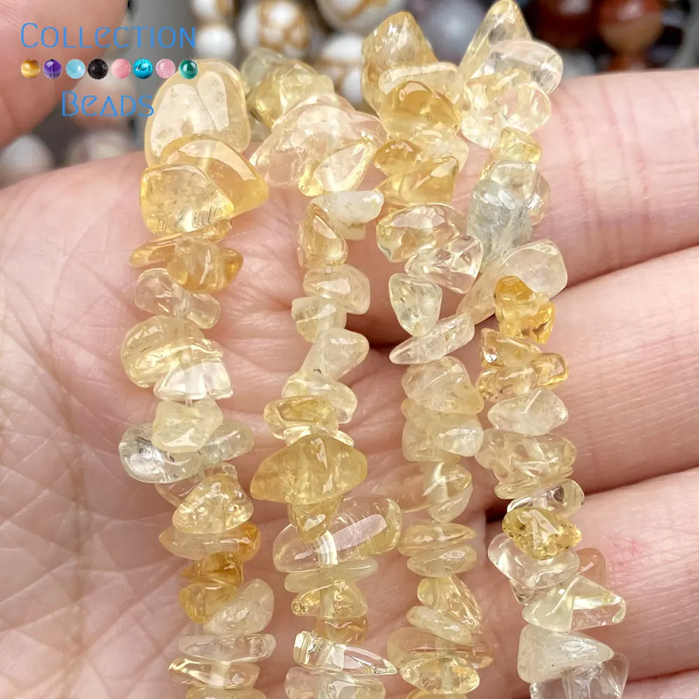 Natural Irregular Citrines Yellow Crystal Stone Loose SpacerBeads For Jewelry Making DIY Bracelets Accessories Wholesale 15\'\'