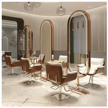 Barbershop hair salon dedicated whole body with light web celebrity hairdressing mirror single-sided double-sided mirror