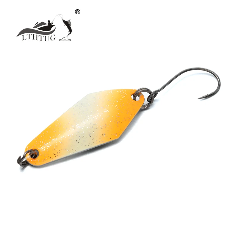 LTHTUG ROONEY 2.2g Pesca cucchiaio di rame di alta qualità esca UV flusso colorato richiamo di Pesca in metallo esche rigide per pesce persico trota Chub