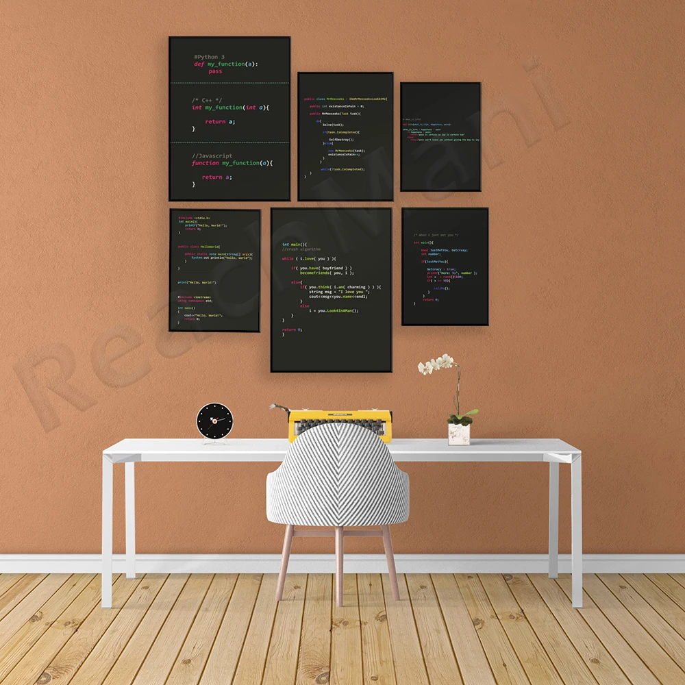 مبرمج JHTML5 بيثون جافا SQL طلاء جدران قماش المشارك الطباعة مكتب اللوحة غرفة المعيشة المنزلي الديكور اللوحة #3