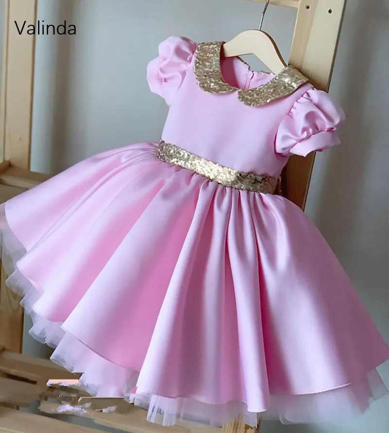 

Gold and Pink Baby Girl Birthday Party Dresses Formal Occasion Wear