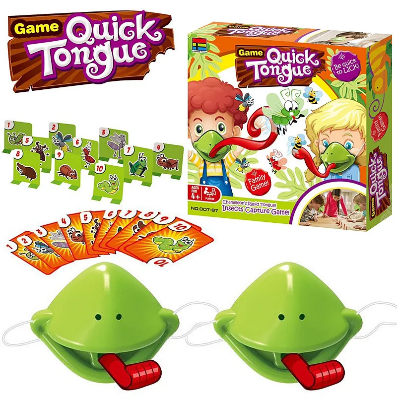 Frösche Zunge aus Gags nehmen Karte Zunge Tic-Tac Chamäleon lustige Kinder Tisch Brettspiel für Familien feier lecken Karten Wettbewerb Spielzeug Set