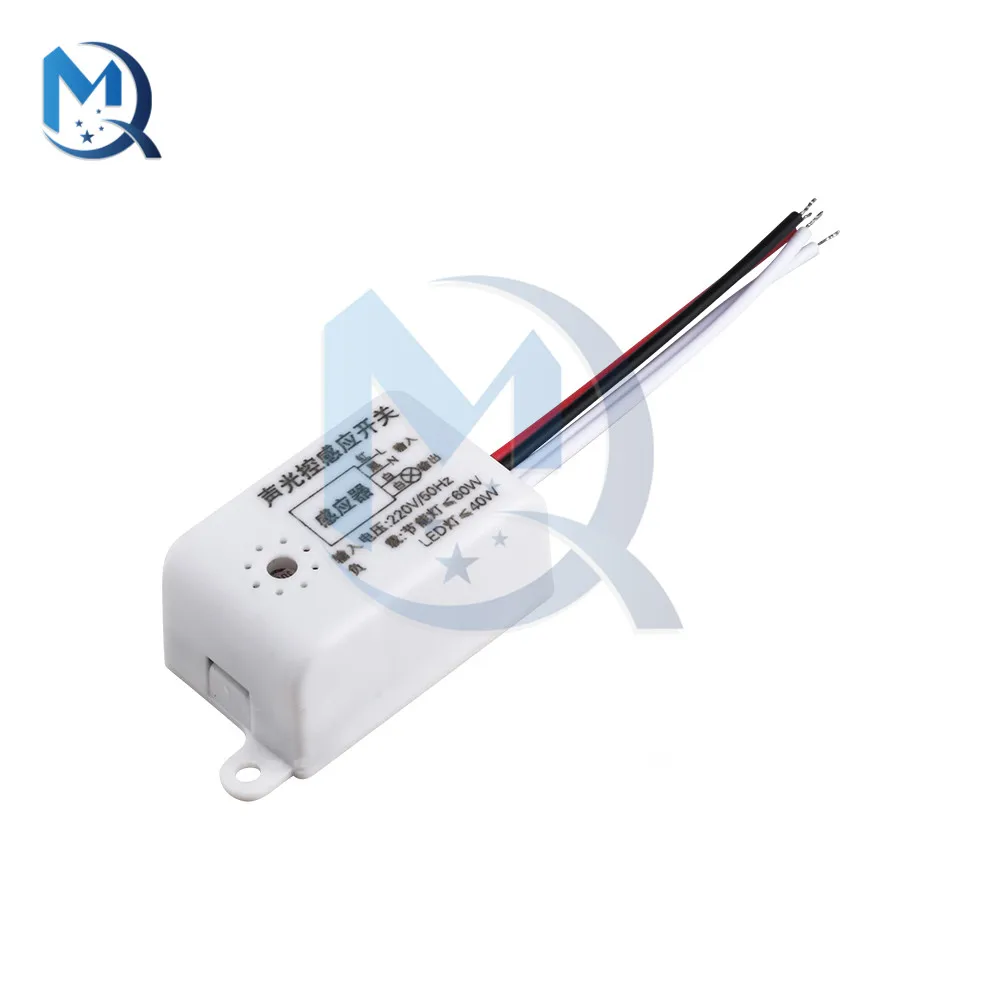 110V-220V Sound Voice Sensor Switch 50Hz 40W 4-wire Thyristor Sound Light Control Switch Automatic Voice Control Sensor Detector