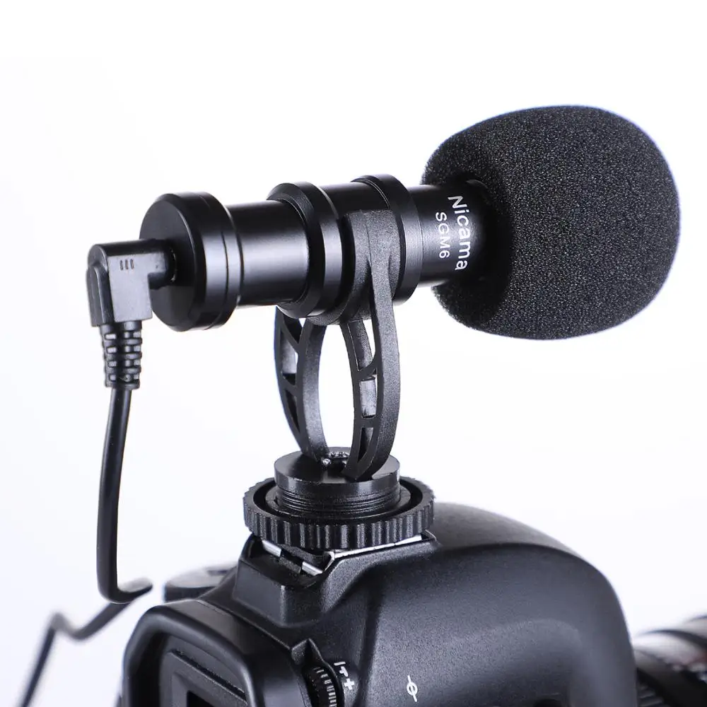 Mini Microphone, Nicama SGM6 3.5mm Cable Camcorder Video Cardioid Shotgun Mic for iPhone, Android Smartphone, DSLR Camera