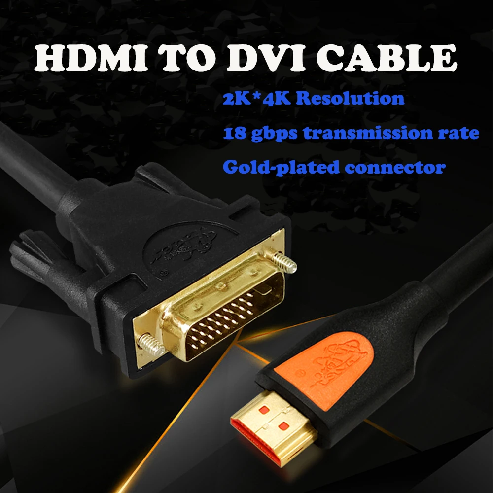 PCER HDMI a DVI Cavo DVI a HDMI Cavo Audio Cavo Video DVI HDMI maschio a maschio cavo Per PC monitor HDTV Proiettore DVI24 + 1 Maschio