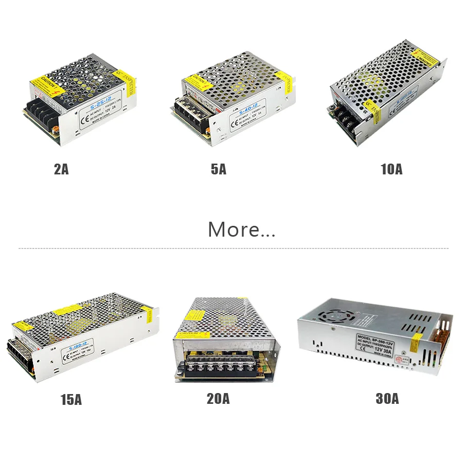 DC 5/12/24V 5A/10A/15A/20A/30A CCTV Camera System Switching Power Supply Adapter Transformer for LED Driver Strip Light