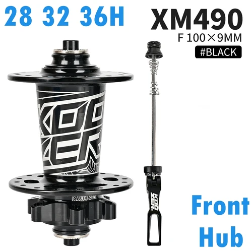 Imagen 2 del producto KOOZER XM490 Buje delantero NBK 2 Bujes de cubo de rodamiento 100x9MM 100x15MM 28/32/36 agujeros Negro Rojo