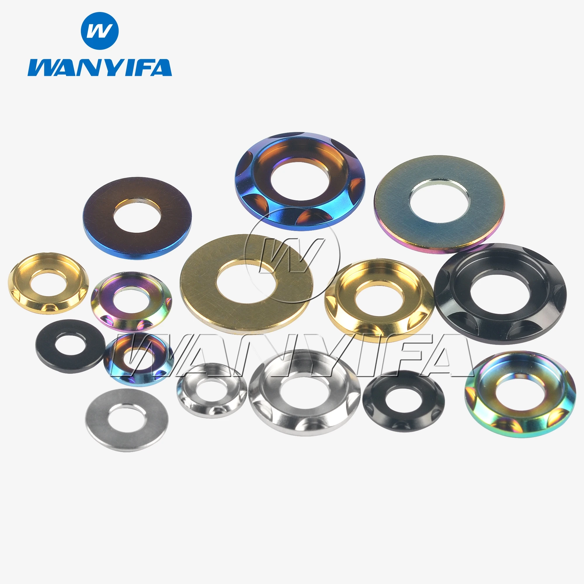 Wanyifa Titanium Ti Spacer M5 M6 M8 M10 Gasket for Bike Motorcycle Car Decorative Washers