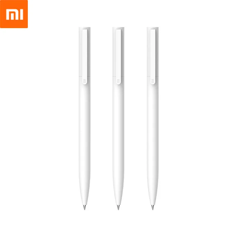 Original Xiaomi Mi Gel Pen 0.5mm Black Refill No Cap Bullet Pen Smooth Switzerland Japanese Blue Ink Durable Signing Mi Pens